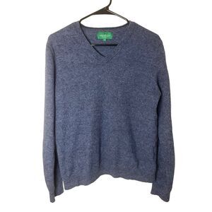Vintage Emerald‎ Style Blue 100% Wool Pullover Sweater, Size L